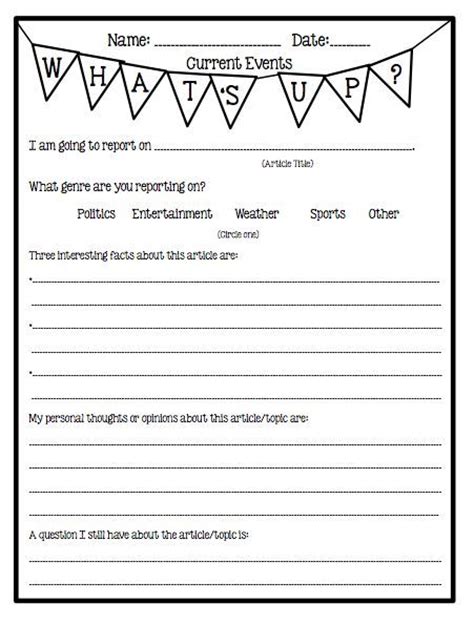 25+ best ideas about Current events worksheet on Pinterest ...