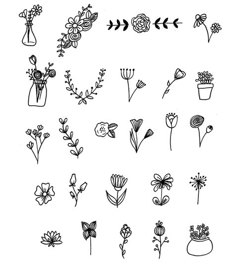25 Floral Doodles for your Bullet Journal The Petite Planner