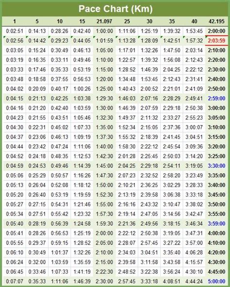 25 Free Marathon Pace Charts  + Half Marathon Pace Chart