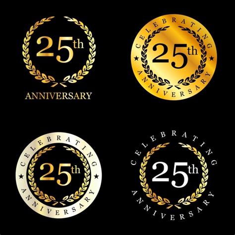 25 years celebrating laurel wreath badge Vector | Free ...