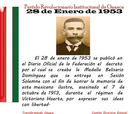 28 de Enero de 1953, Medalla Belisario Domínguez