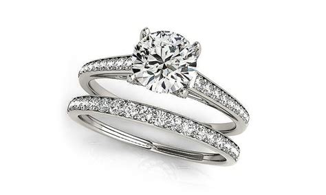 3.64 CTTW Engagement Ring Set Made with Swarovski Elements ...
