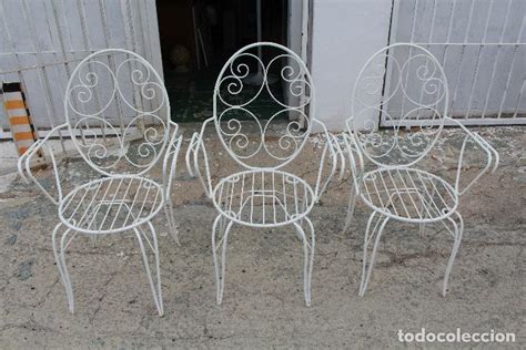 3 sillones sillas de jardin en hierro hueco pi   Comprar ...