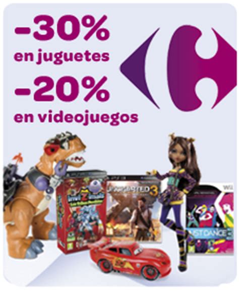 30% en juguetes y  20% en videojuegos   Carrefour España
