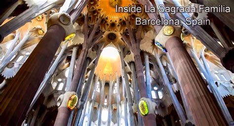 360° view Inside La Sagrada Família in Barcelona, Spain ...