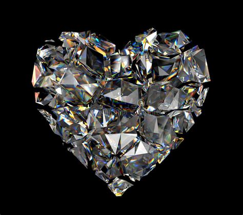 3d Broken Diamond Crystal Heart Stock Image   Image of ...