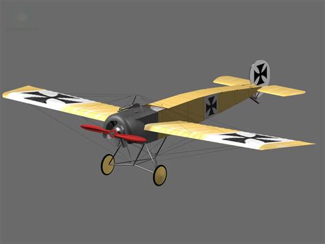 3d model fokker eindecker world war 1 fighter aircraft ...