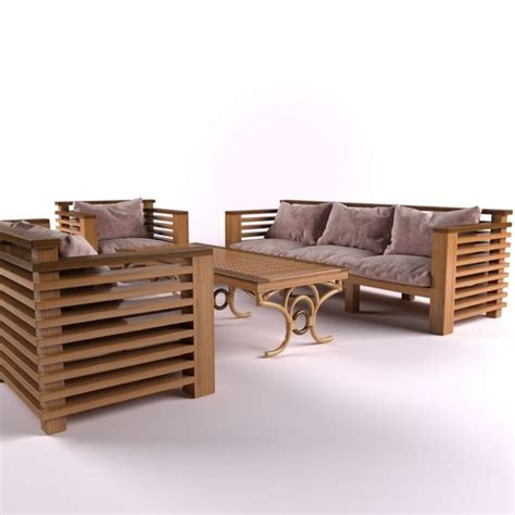 3D model Garden furniture VR / AR / low poly MAX OBJ MTL ...