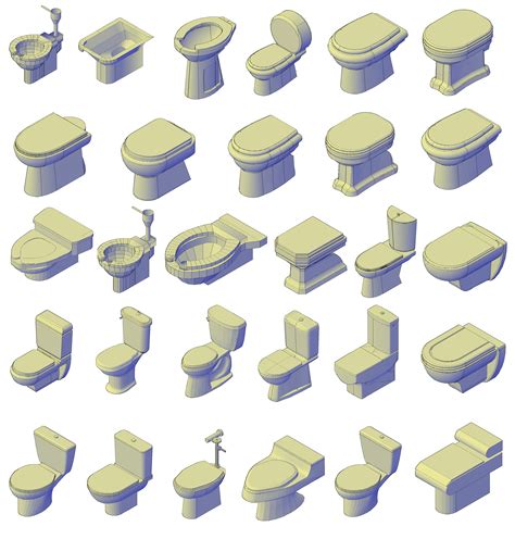 3D Toilet CAD collection   CADblocksfree  CAD blocks free