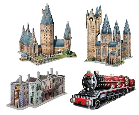 4 3D Puzzles   Set Harry Potter   2645 Teile   WREBBIT 3D ...