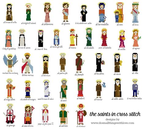 40 Catholic Saints in Cross Stitch – Do Small Things with ...
