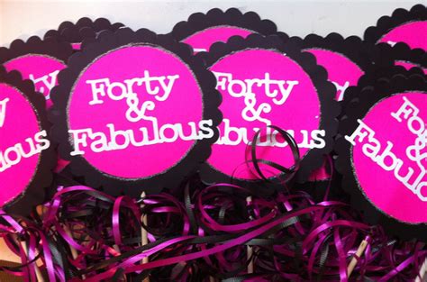 40th Birthday Centerpiece Signs 40 and Fabulous by FromBeths