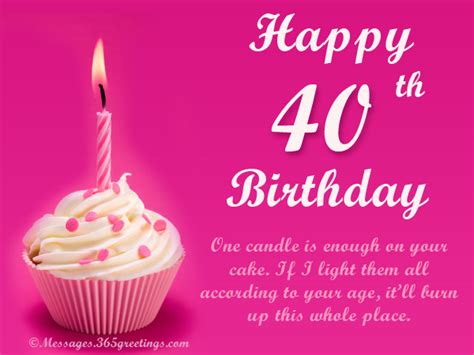 40th Birthday Ideas: 40th Birthday Message Ideas