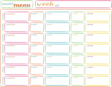 45+ Printable Weekly Meal Planner Templates | Kitty Baby Love