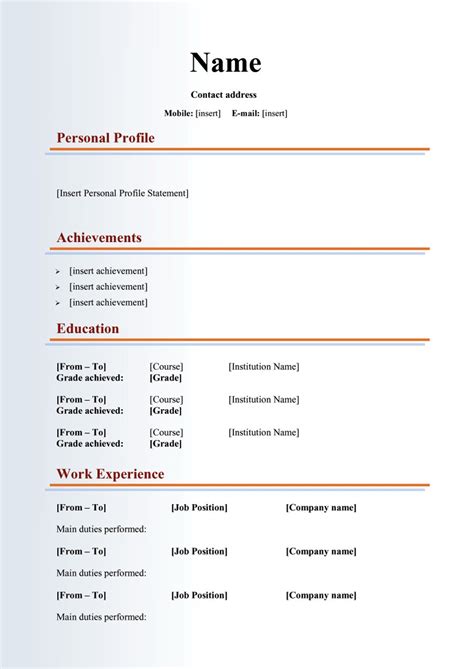 48 Great Curriculum Vitae Templates & Examples   Template Lab