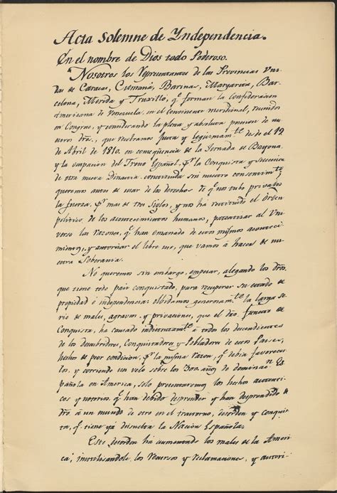5 de Julio de 1811 se firma el Acta de independencia de ...