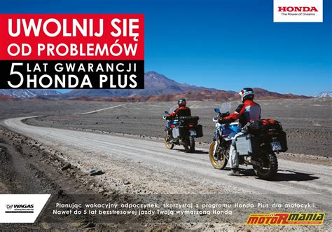 5 letnia gwarancja Honda Plus dla motocykli