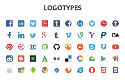 50 Logos de redes sociales y marcas de Internet en ve ...