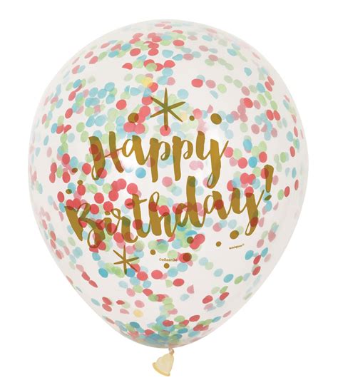 6 12  Clear Confetti Filled Balloons Birthday Party ...