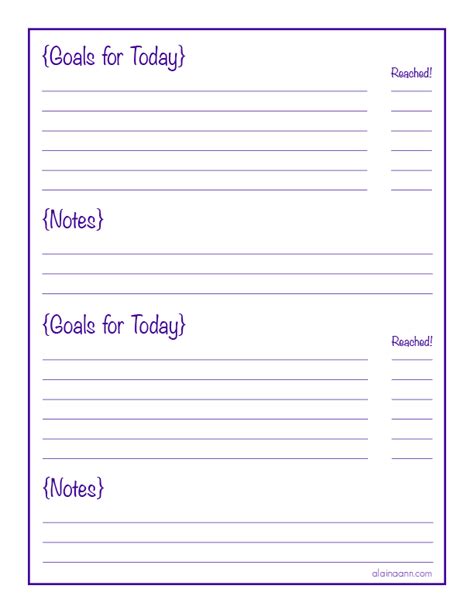 6 Best Images of Daily Goals Printable   Free Printable ...