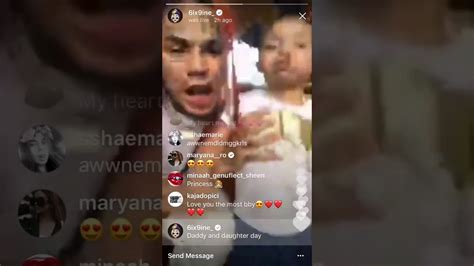 6IX9INE With His Daughter on Instagram Live!   YouTube
