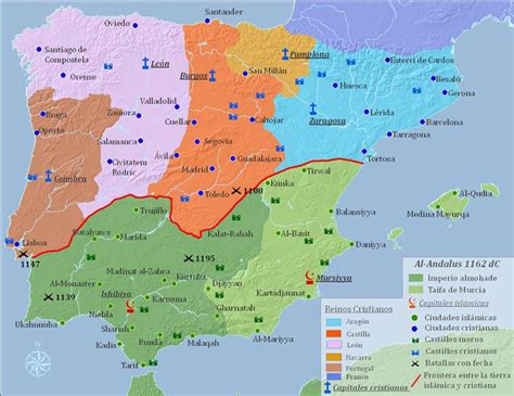 7. Mapa histórico de Al Ándalus y los reinos cristianos ...