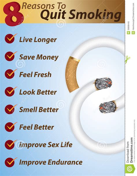 8 Reasons To Quit Smoking Stock Vector   Image: 39898445