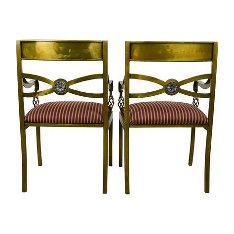 89% OFF   Custom Made Antique Gold Wrought Iron Chairs ...