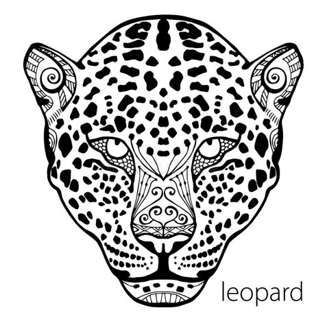 A Cópia Preto E Branco Do Leopardo Com Testes Padrões ...