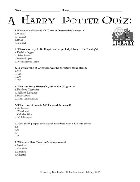 A Harry Potter Quiz   this is simple, but if you ve never ...