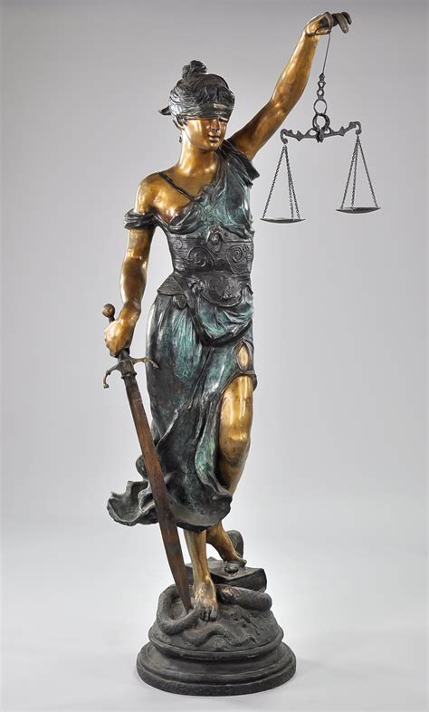 A Large Bronze Statue of Themis, Blind Justice, 05.20.10 ...