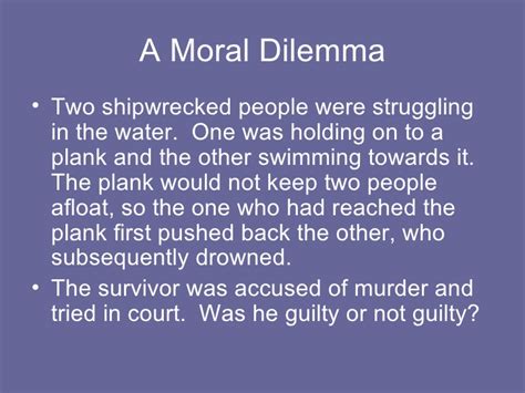 A Moral Dilemma