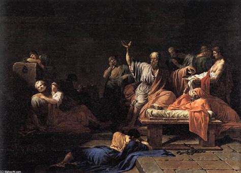 A morte de Sócrates, óleo sobre tela por Jean François ...