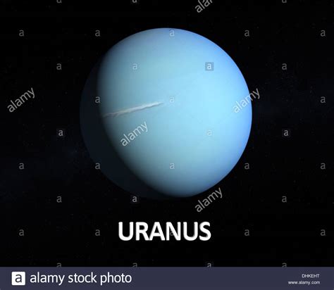 A rendering of the Gas Planet Uranus on a slightly starry ...