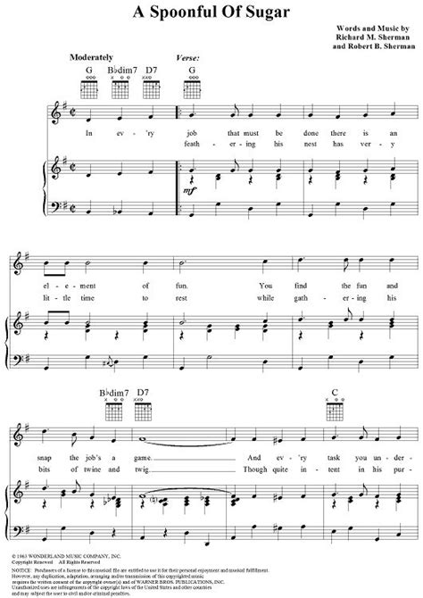 A Spoonful Of Sugar Sheet Music by Julie Andrews