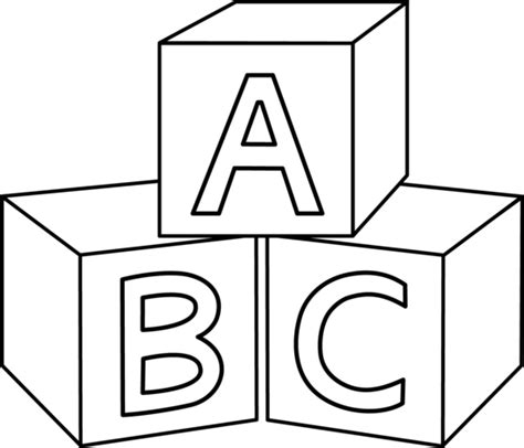 Abc blocks clipart black and white free 7 ClipartAndScrap
