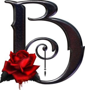 Abecedario gótico adornado con rosas. Letra B mayúscula ...