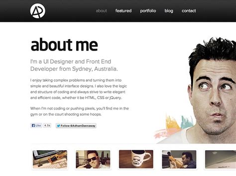 About Me Page by Adham Dannaway   Dribbble