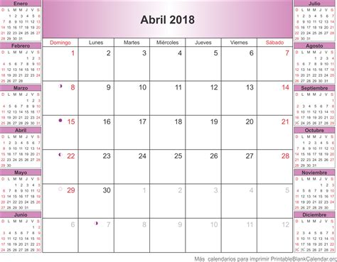 Abril 2018 Calendarios para Imprimir   Calendarios Para ...