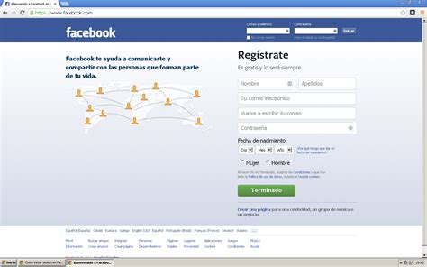 Abrir una cuenta Facebook en espanol   Como Iniciar Sesion en