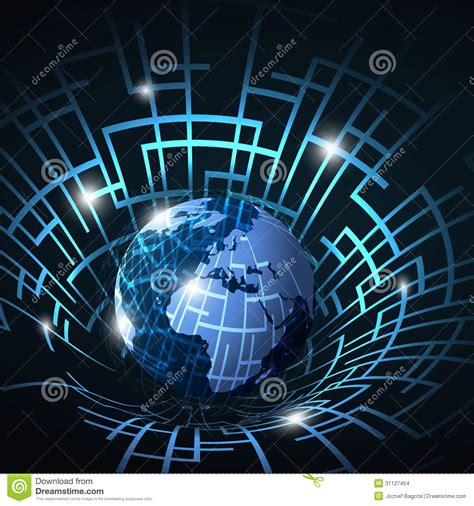Abstract 3D Technology, Internet, Networks Concept Stock ...