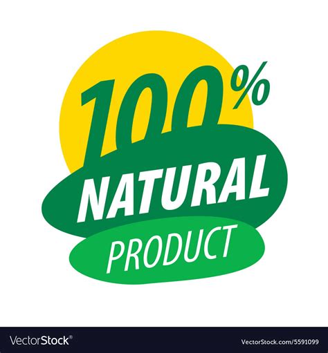 Abstract logo for 100 natural products Royalty Free Vector