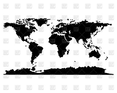 Abstract silhouettes of world map Vector Clipart Image ...