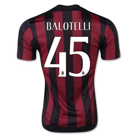 AC Milan 2015 16 BALOTELLI #45 Home Soccer Jersey | AC Milan