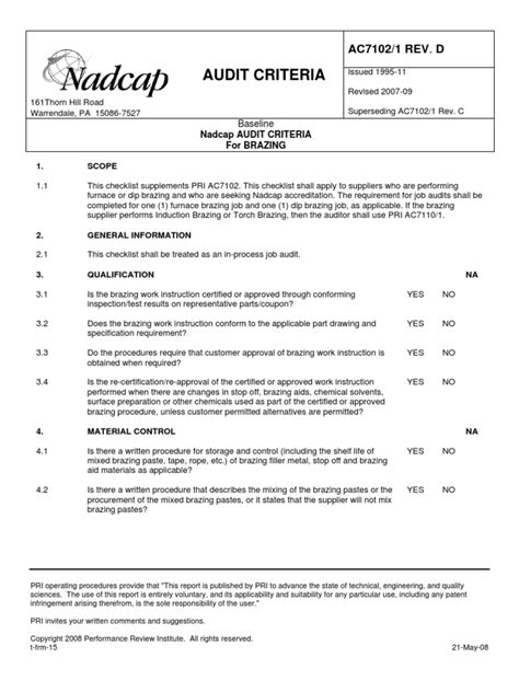 AC7102.1D Nadcap Audit Criteria for Brazing | Welding ...