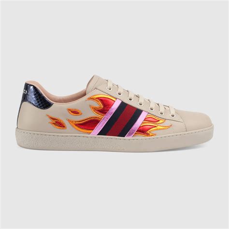 Ace low top sneaker with flames   Gucci Men s Sneakers ...