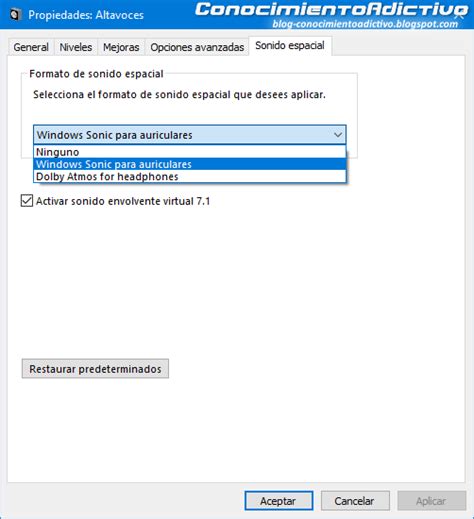 Activar la opción Sonido Espacial en Windows 10 Creators ...