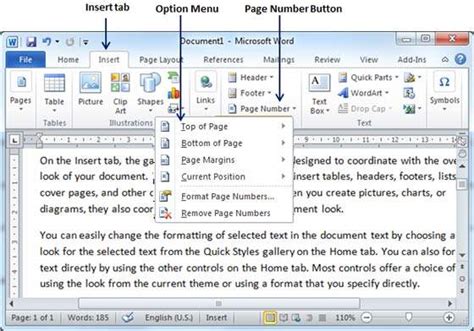 Add Page Numbers in Word 2010