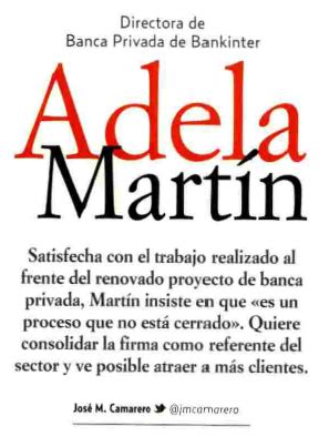 Adela Martín, directora de Bankinter Banca Privada, en la ...