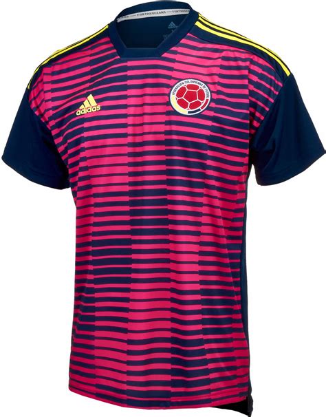 adidas Colombia Pre match Jersey 2018 19   SoccerPro